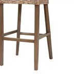 Sgabello da Bar Magy in Rattan e Mogano Bali & Pari, Grigio Kubu/Tortora Rustico