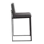 LumiSource Set di 3 Sgabelli da Bar Fuji con Schienale Alto Altezza Bancone Acciaio Nero/Carbone