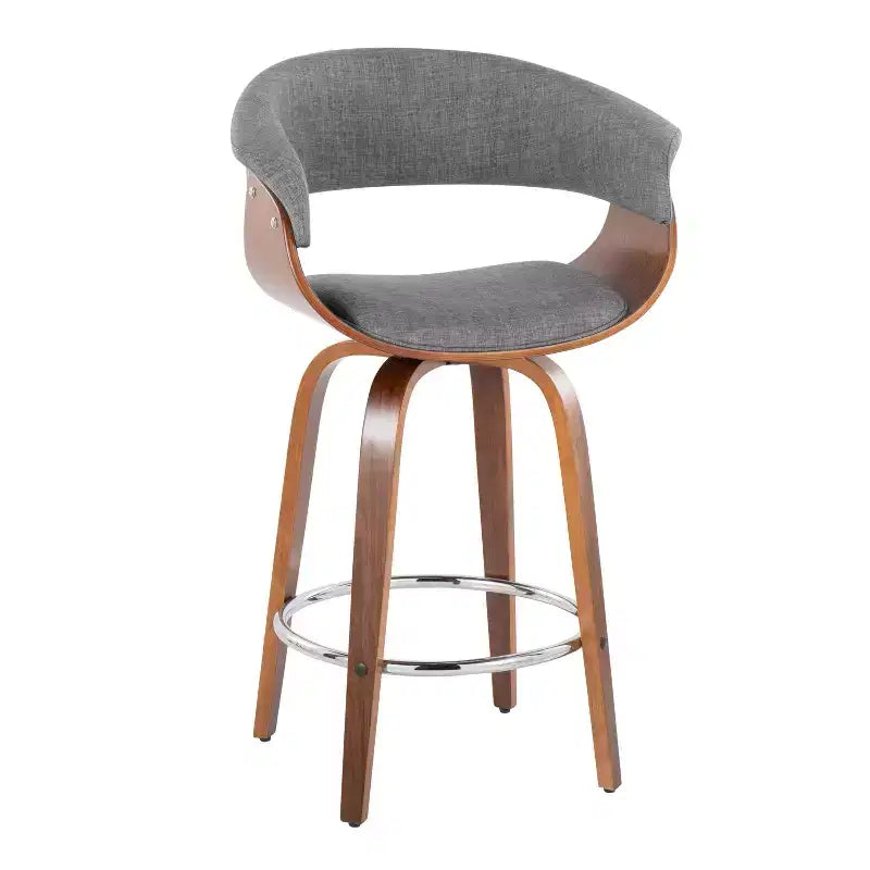 Set di 2 sgabelli da bar vintage moderni ad altezza bancone: girevoli, poggiapiedi, rivestiti in schiuma - LumiSource