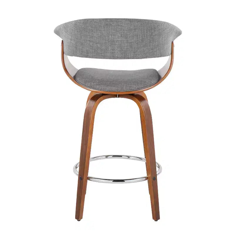 Set di 2 sgabelli da bar vintage moderni ad altezza bancone: girevoli, poggiapiedi, rivestiti in schiuma - LumiSource