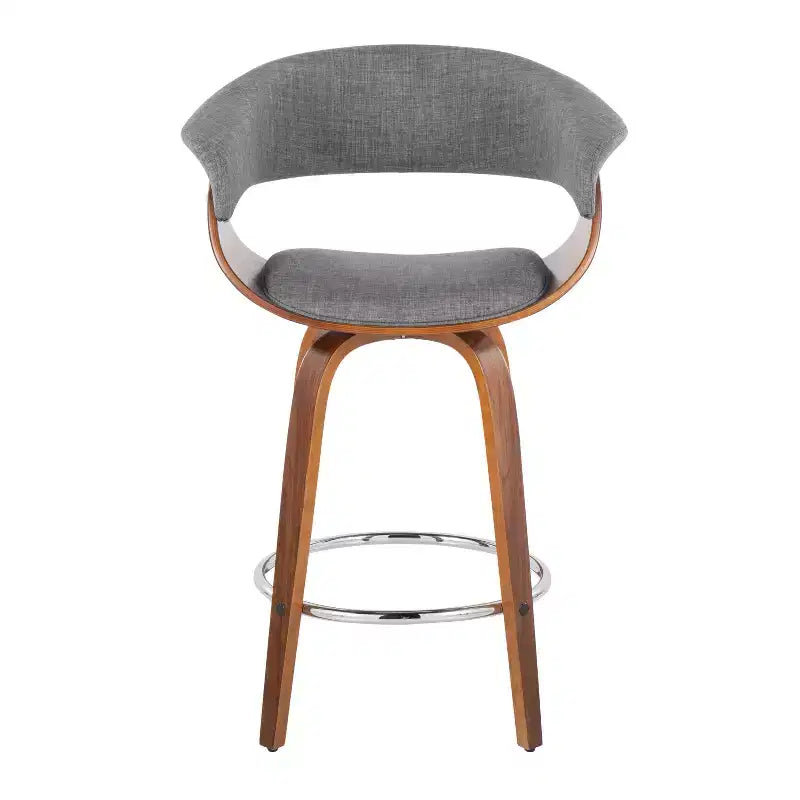 Set di 2 sgabelli da bar vintage moderni ad altezza bancone: girevoli, poggiapiedi, rivestiti in schiuma - LumiSource
