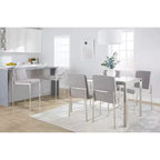 LumiSource Set di 3 Sgabelli da Bar con Schienale Alto Fuji Altezza Bancone Acciaio Inossidabile/Grigio
