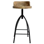 Sgabello girevole regolabile Urban Port 30-35" in stile industriale con schienale e diverse opzioni di altezza Marrone/Nero