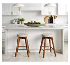Nathan James Set di 2 sgabelli da bar Amalia girevoli altezza bancone Beige/Marrone medio