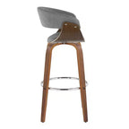 Set di 2 sgabelli da bar vintage moderni Noce/Cromo/Grigio chiaro - LumiSource