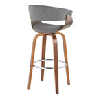 Set di 2 sgabelli da bar vintage moderni Noce/Cromo/Grigio chiaro - LumiSource