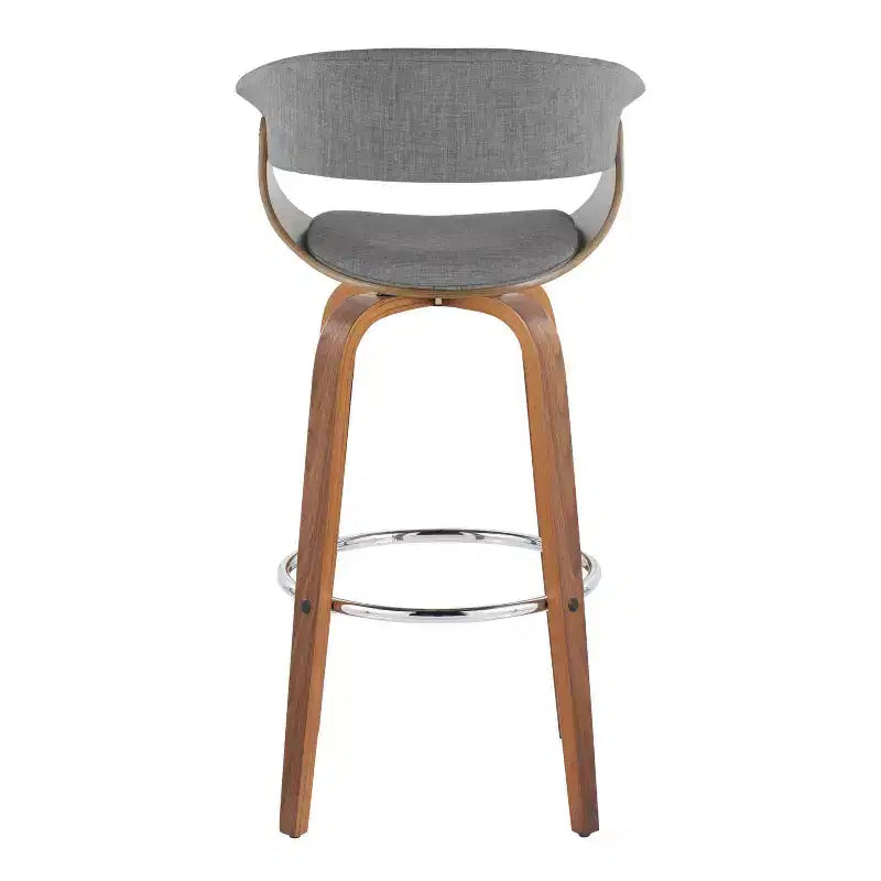 Set di 2 sgabelli da bar vintage moderni Noce/Cromo/Grigio chiaro - LumiSource