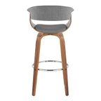 Set di 2 sgabelli da bar vintage moderni Noce/Cromo/Grigio chiaro - LumiSource