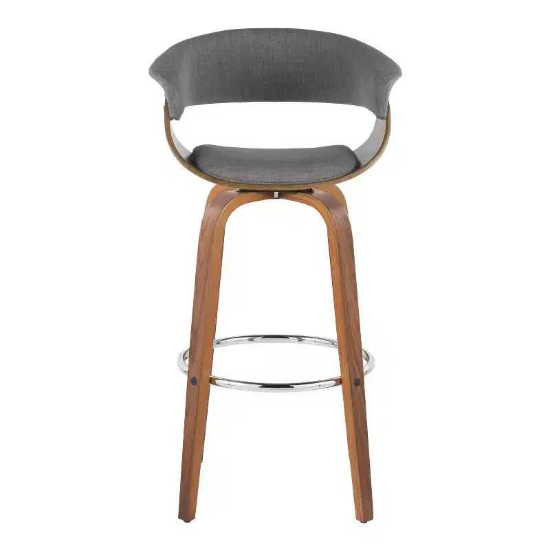 Set di 2 sgabelli da bar vintage moderni Noce/Cromo/Grigio chiaro - LumiSource