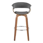 Set di 2 sgabelli da bar vintage moderni Noce/Cromo/Grigio chiaro - LumiSource