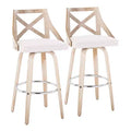 Set of 2 Charlotte Barstools: Fixed-Height, Swivel Seat, X-Back Design - LumiSource