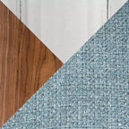 LumiSource Set di 2 Sgabelli da Bancone Fabrizzi Altezza Bancone Noce/Blu: Girevoli Imbottiti, Adatti per la Cucina