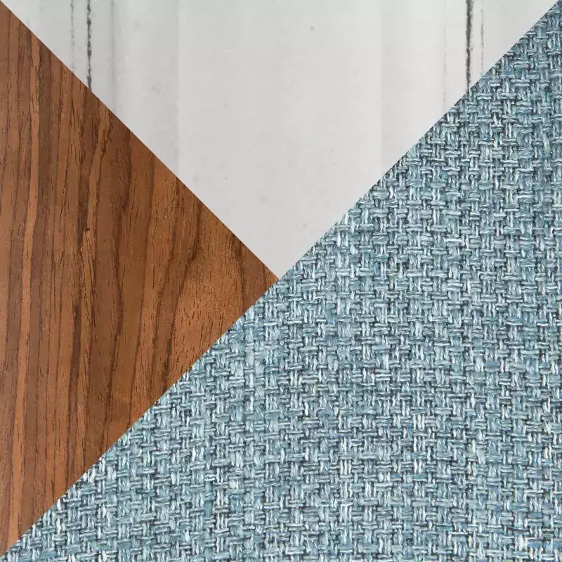 LumiSource Set di 2 Sgabelli da Bancone Fabrizzi Altezza Bancone Noce/Blu: Girevoli Imbottiti, Adatti per la Cucina