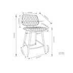 Set di 2 sgabelli da bar WyndenHall Skyla altezza bancone grigio antracite: Dettaglio a rombi trapuntato, Struttura in compensato, Imbottitura in schiuma