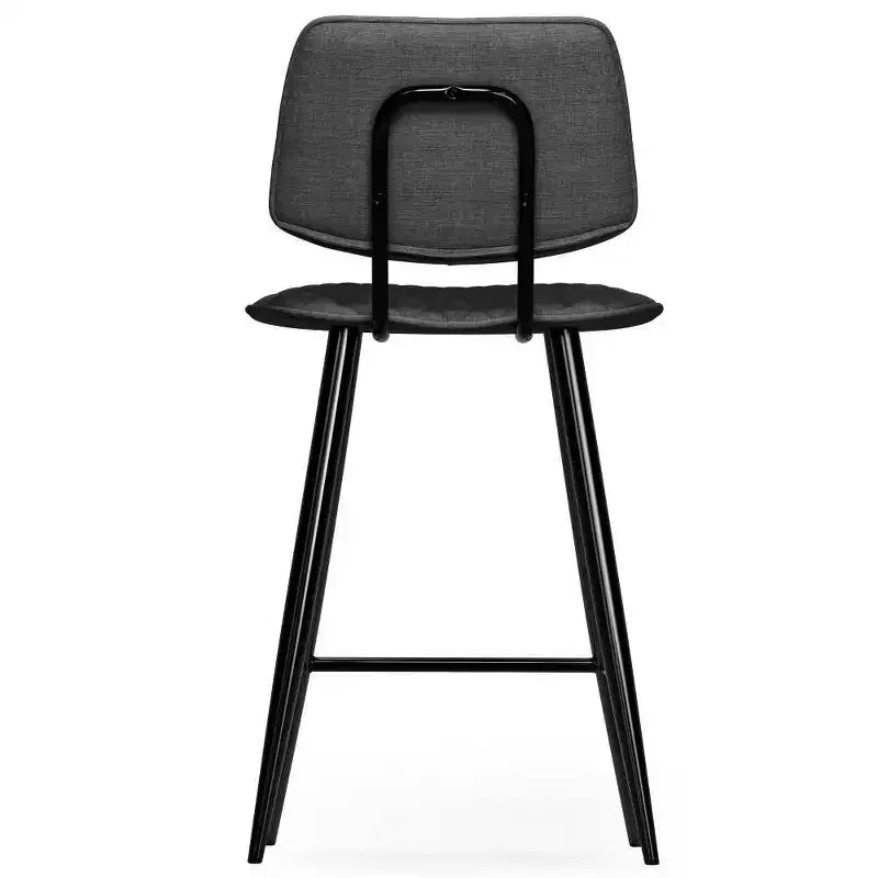 Set di 2 sgabelli da bar WyndenHall Skyla altezza bancone grigio antracite: Dettaglio a rombi trapuntato, Struttura in compensato, Imbottitura in schiuma