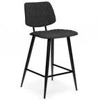 Set di 2 sgabelli da bar WyndenHall Skyla altezza bancone grigio antracite: Dettaglio a rombi trapuntato, Struttura in compensato, Imbottitura in schiuma