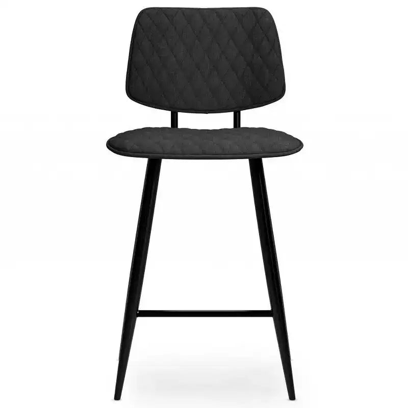 Set di 2 sgabelli da bar WyndenHall Skyla altezza bancone grigio antracite: Dettaglio a rombi trapuntato, Struttura in compensato, Imbottitura in schiuma