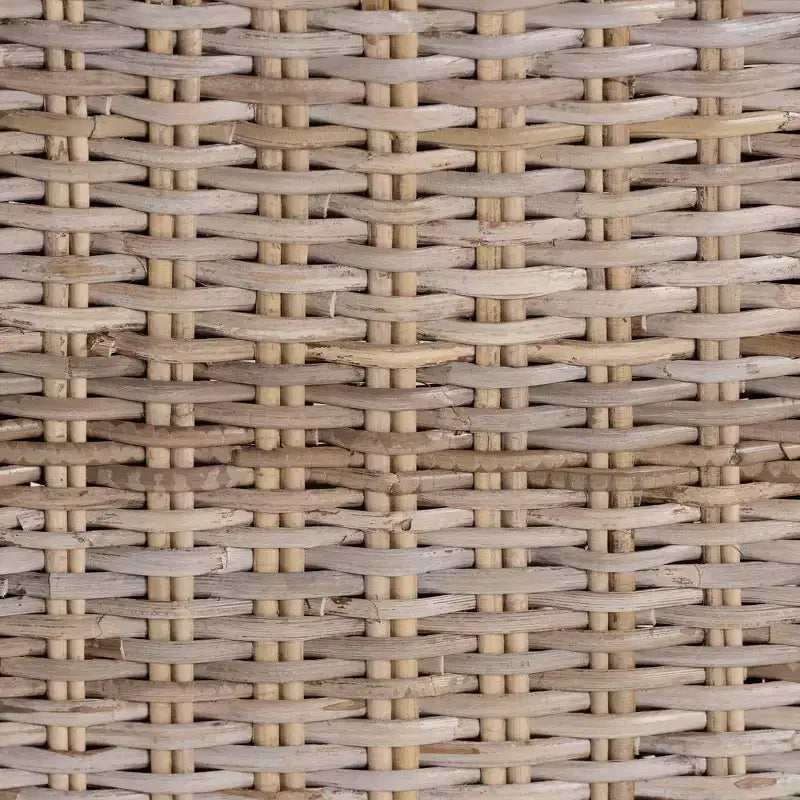 sgabello da bar ad altezza bancone bali & pari Toby in rattan e legno di mogano grigio Kubu/tortora rustico