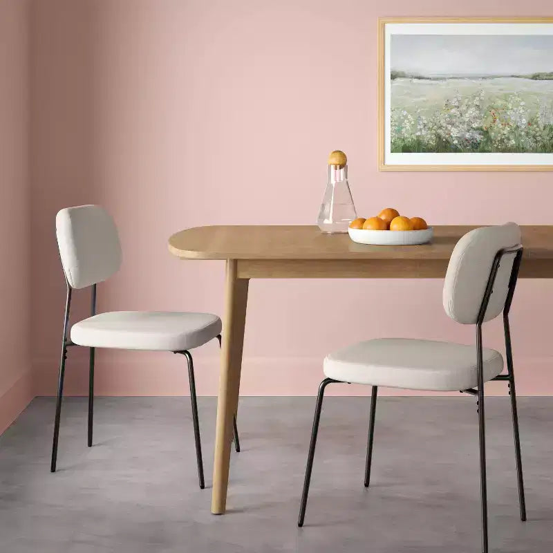 Set di 2 sedie da pranzo imbottite con base in metallo color crema Boucle - Room Essentials™