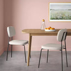 Set di 2 sedie da pranzo imbottite con base in metallo color crema Boucle - Room Essentials™