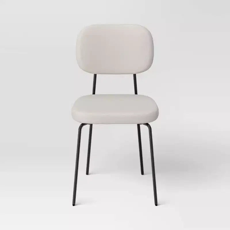 Set di 2 sedie da pranzo imbottite con base in metallo color crema Boucle - Room Essentials™