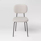Set di 2 sedie da pranzo imbottite con base in metallo color crema Boucle - Room Essentials™