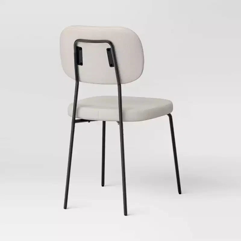 Set di 2 sedie da pranzo imbottite con base in metallo color crema Boucle - Room Essentials™