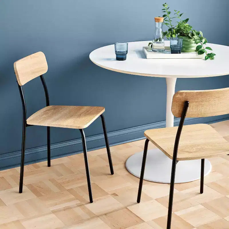 Set di 2 sedie da pranzo in legno con base in metallo naturale - Room Essentials™
