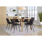 LumiSource Set di 2 sedie accentate in tessuto bicolore Outlaw, metallo nero/PU nero/grigio