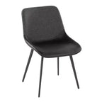 LumiSource Set di 2 sedie accentate in tessuto bicolore Outlaw, metallo nero/PU nero/grigio