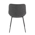 LumiSource Set di 2 sedie accentate in tessuto bicolore Outlaw, metallo nero/PU nero/grigio