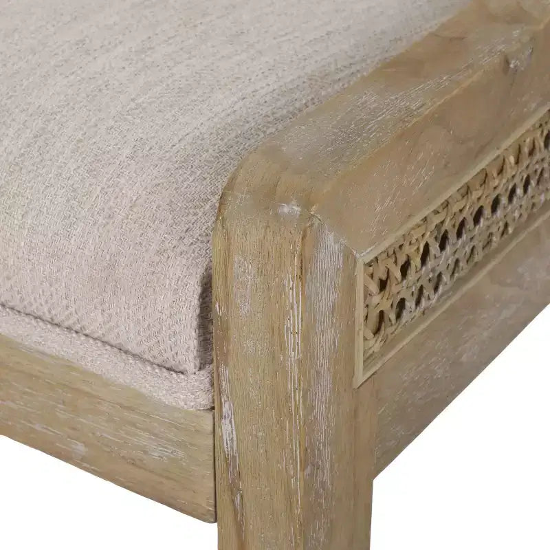 Christopher Knight Home Set di 2 Sedie da Pranzo Imbottite Maurers in Rattan e Legno Beige/Naturale