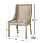 Christopher Knight Home Set di 2 Sedie da Pranzo Imbottite Maurers in Rattan e Legno Beige/Naturale