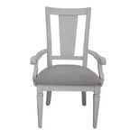 Sedia da pranzo Katia Acme Furniture in lino grigio chiaro/finitura bianco anticato