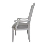 Sedia da pranzo Katia Acme Furniture in lino grigio chiaro/finitura bianco anticato