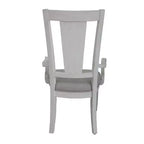 Sedia da pranzo Katia Acme Furniture in lino grigio chiaro/finitura bianco anticato