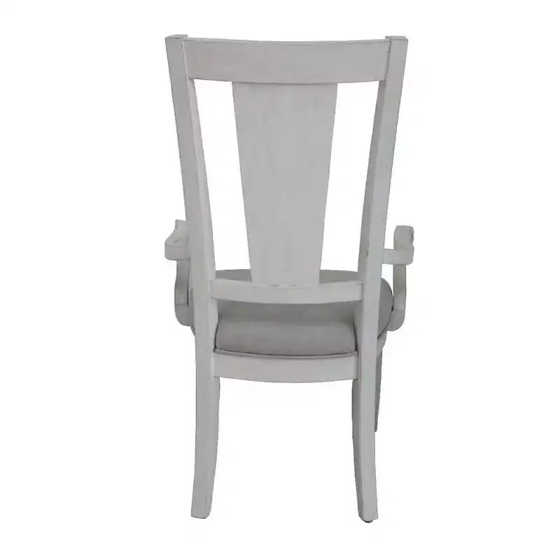 Sedia da pranzo Katia Acme Furniture in lino grigio chiaro/finitura bianco anticato