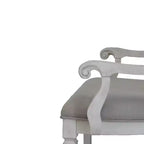 Sedia da pranzo Katia Acme Furniture in lino grigio chiaro/finitura bianco anticato
