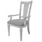 Sedia da pranzo Katia Acme Furniture in lino grigio chiaro/finitura bianco anticato
