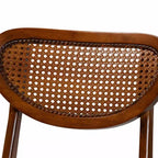 Baxton Studio, set da 2 sedie da pranzo Hesper in legno e rattan, noce scuro/marrone chiaro: metà secolo, schienale a mezzaluna, gambe angolate