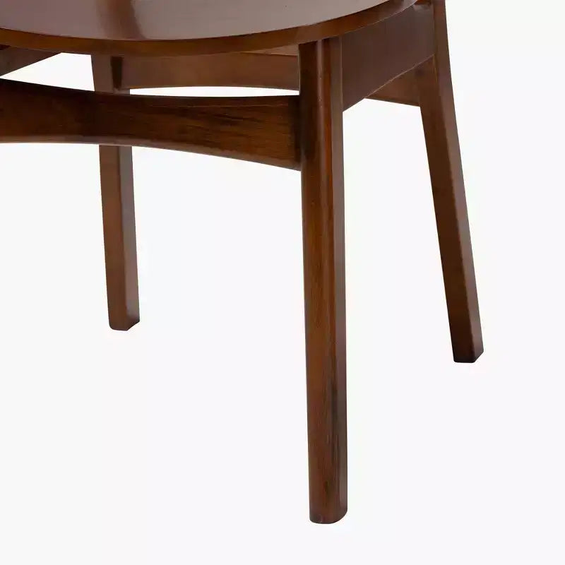 Baxton Studio, set da 2 sedie da pranzo Hesper in legno e rattan, noce scuro/marrone chiaro: metà secolo, schienale a mezzaluna, gambe angolate