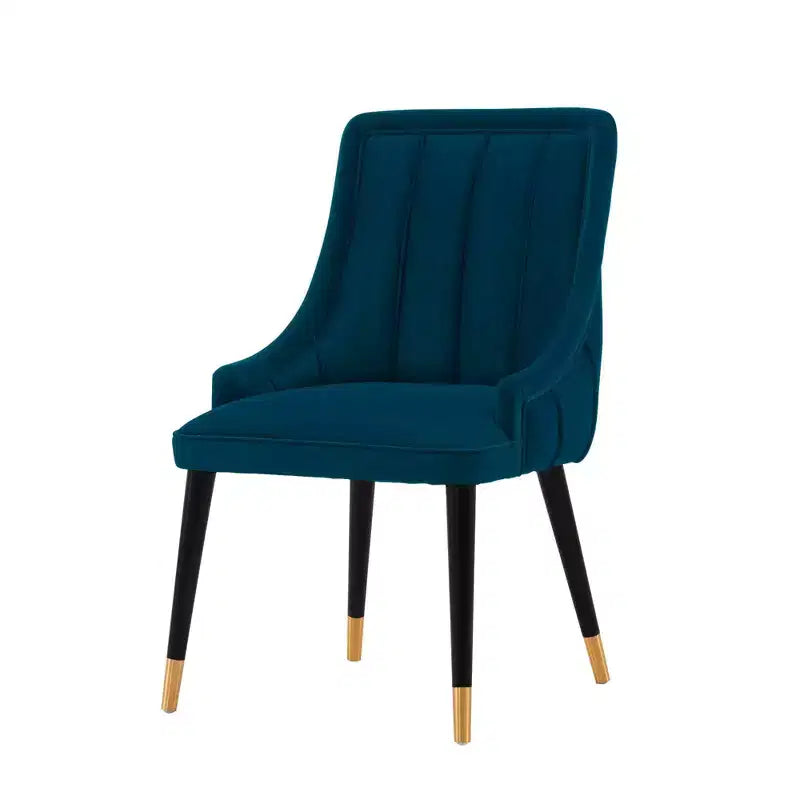 Set di 2 sedie da pranzo Eda moderne in velluto imbottite blu notte - Manhattan Comfort