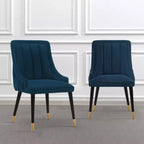 Set di 2 sedie da pranzo Eda moderne in velluto imbottite blu notte - Manhattan Comfort