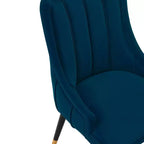 Set di 2 sedie da pranzo Eda moderne in velluto imbottite blu notte - Manhattan Comfort