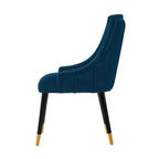 Set di 2 sedie da pranzo Eda moderne in velluto imbottite blu notte - Manhattan Comfort
