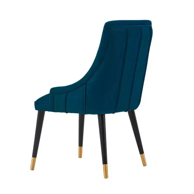Set di 2 sedie da pranzo Eda moderne in velluto imbottite blu notte - Manhattan Comfort