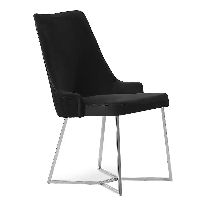 HOMES: Inside + Out Set di 2 sedie da pranzo Chander Glam in microfibra imbottita, nere