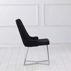 HOMES: Inside + Out Set di 2 sedie da pranzo Chander Glam in microfibra imbottita, nere