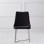 HOMES: Inside + Out Set di 2 sedie da pranzo Chander Glam in microfibra imbottita, nere