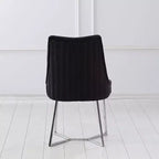 HOMES: Inside + Out Set di 2 sedie da pranzo Chander Glam in microfibra imbottita, nere